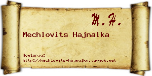 Mechlovits Hajnalka névjegykártya